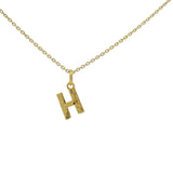 Hammered letter gold necklace