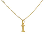 Hammered letter gold necklace