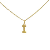 Hammered letter gold necklace