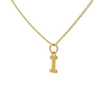 Hammered letter gold necklace