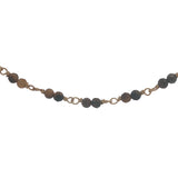 Collier doré avec duo oeil de tigre 75 cm