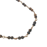 Collier doré avec duo oeil de tigre 75 cm