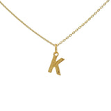 Collier doré lettre K martelée 42 cm