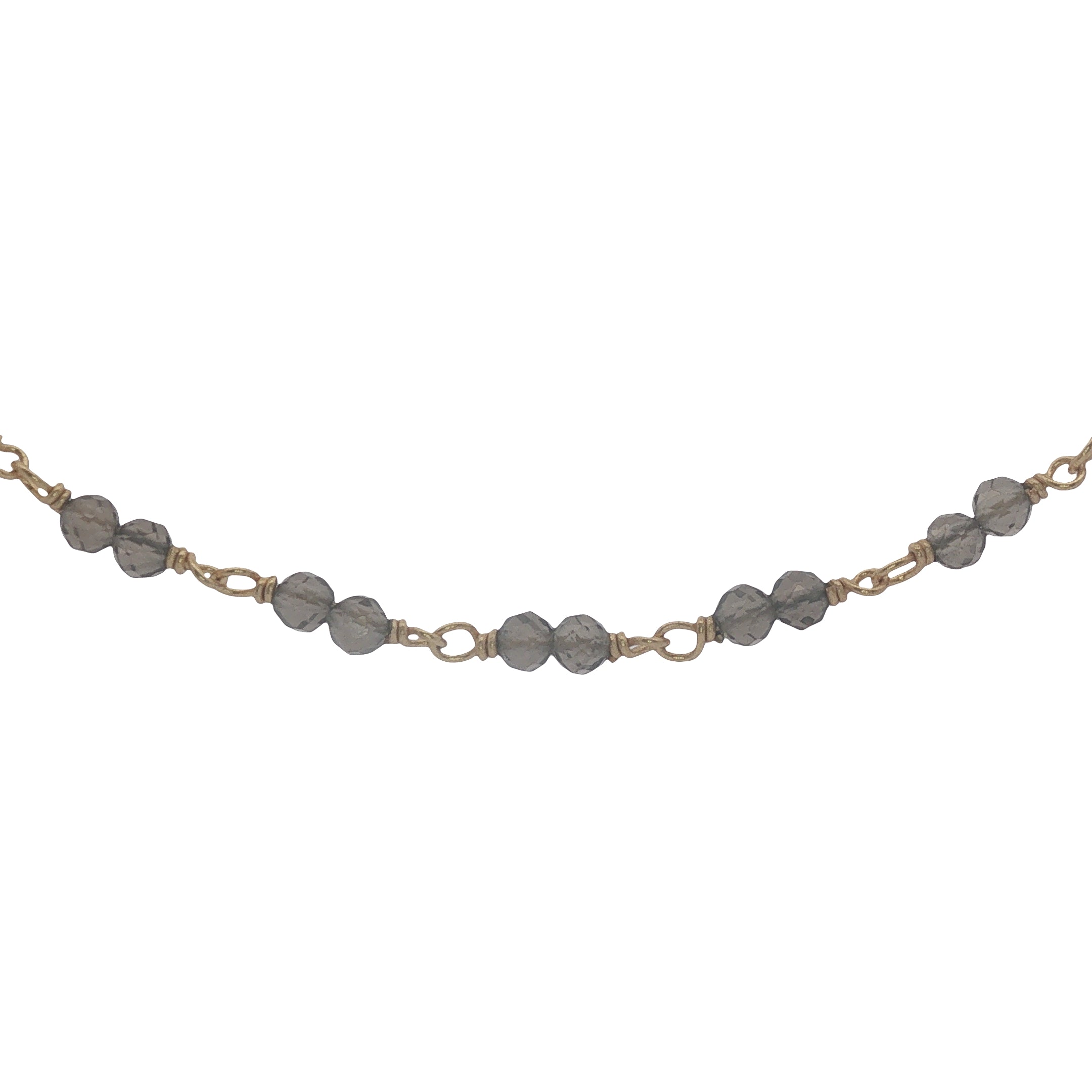 Collier doré avec duo quartz fumé 75 cm