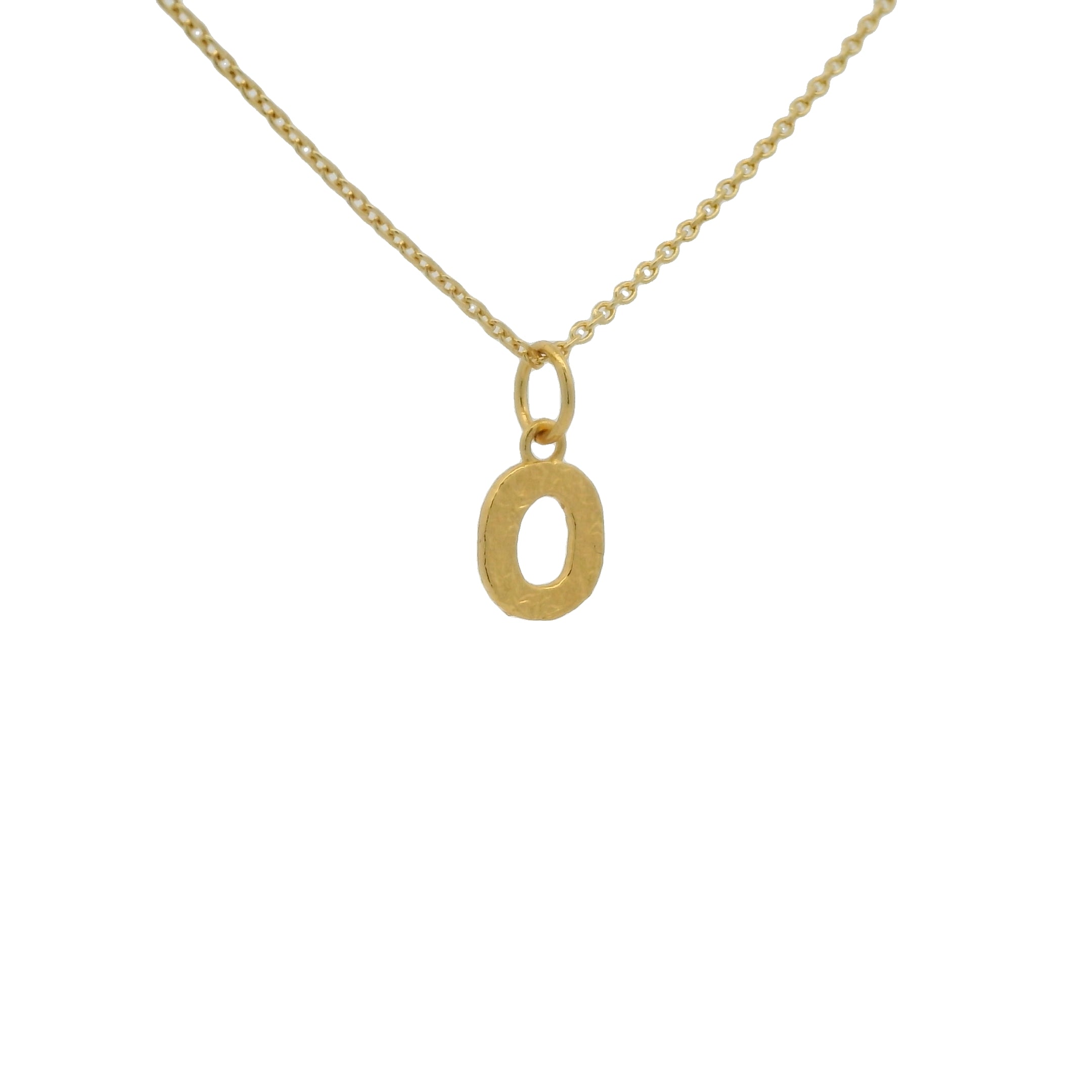 Collier doré lettre "O" martelée 42 cm