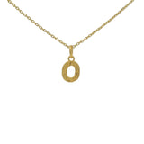 Hammered letter gold necklace