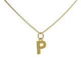 Collier doré lettre P martelée 42 cm