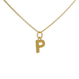 Collier doré lettre P martelée 42 cm