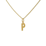 Collier doré lettre P martelée 42 cm