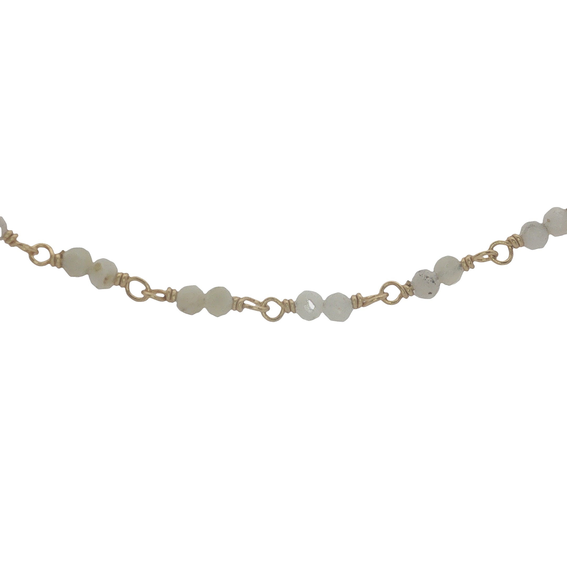 Collier doré avec duo opale rose 75 cm