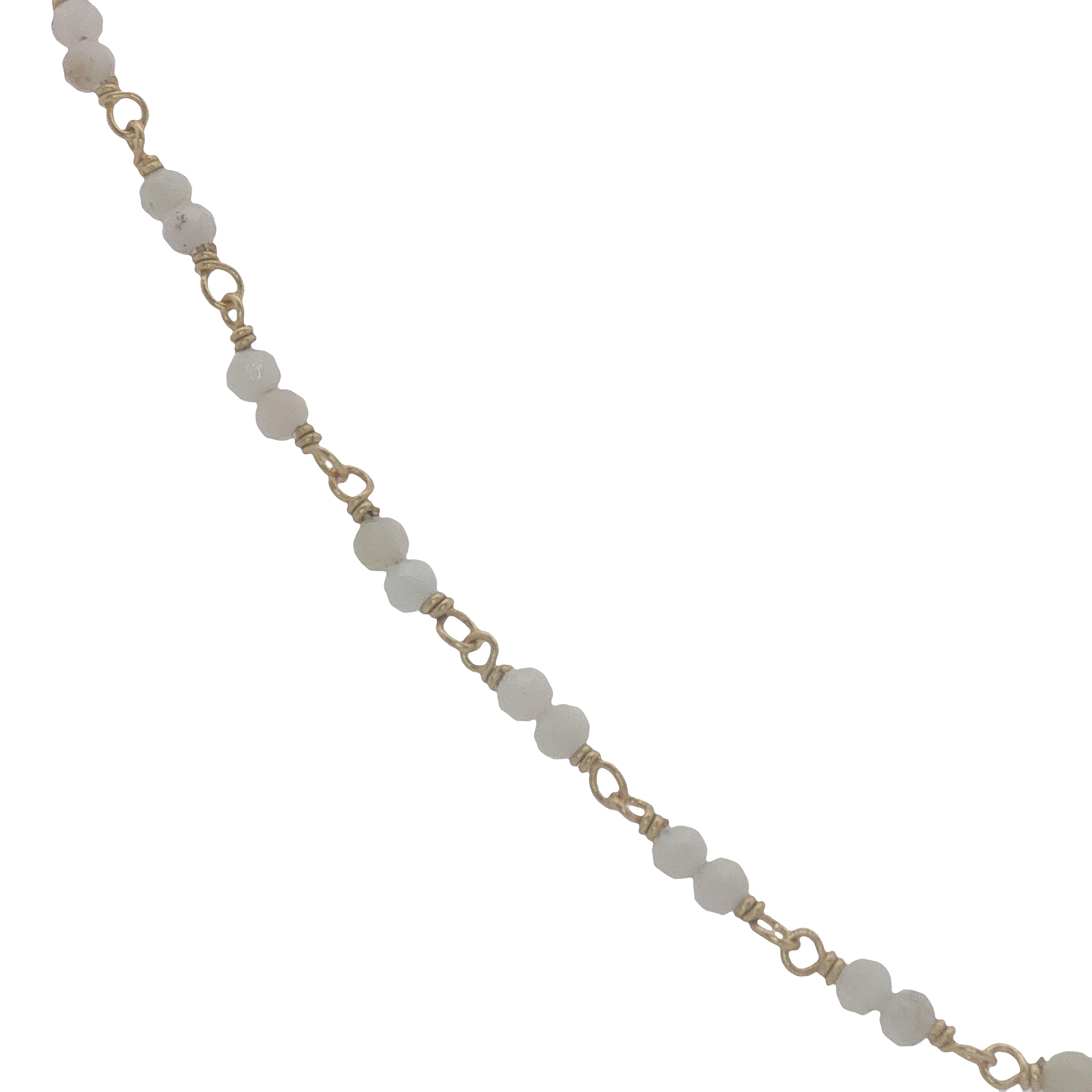 Collier doré avec duo opale rose 75 cm