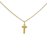Collier doré lettre "T" martelée 42 cm