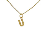 Hammered letter gold necklace