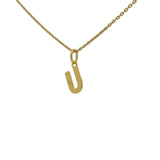 Hammered letter gold necklace