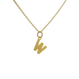 Collier doré lettre W martelée 42 cm
