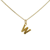 Collier doré lettre W martelée 42 cm