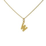 Collier doré lettre W martelée 42 cm