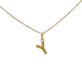 Collier doré lettre Y martelée 42 cm