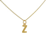 Collier doré lettre Z martelée 42 cm