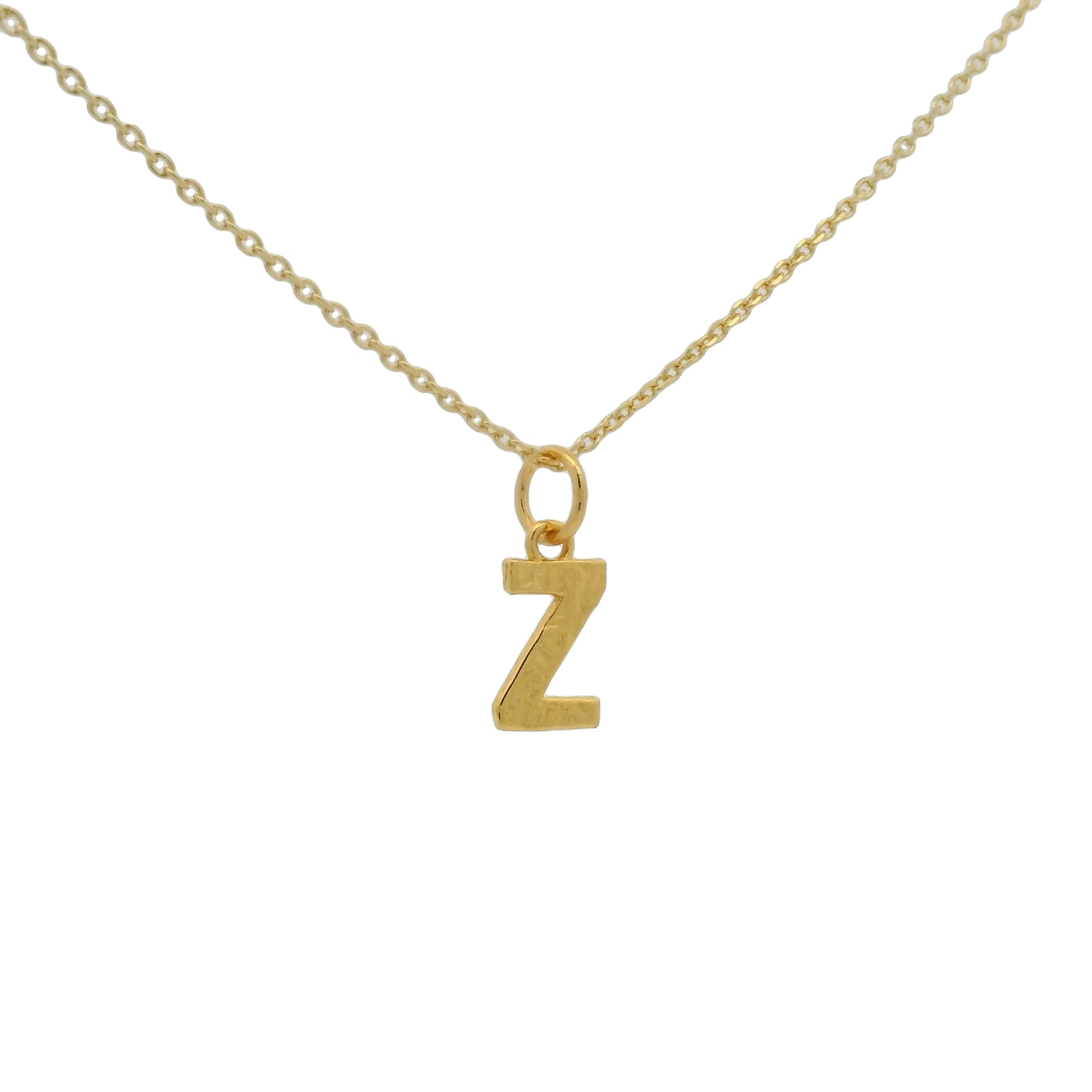 Collier doré lettre Z martelée 42 cm
