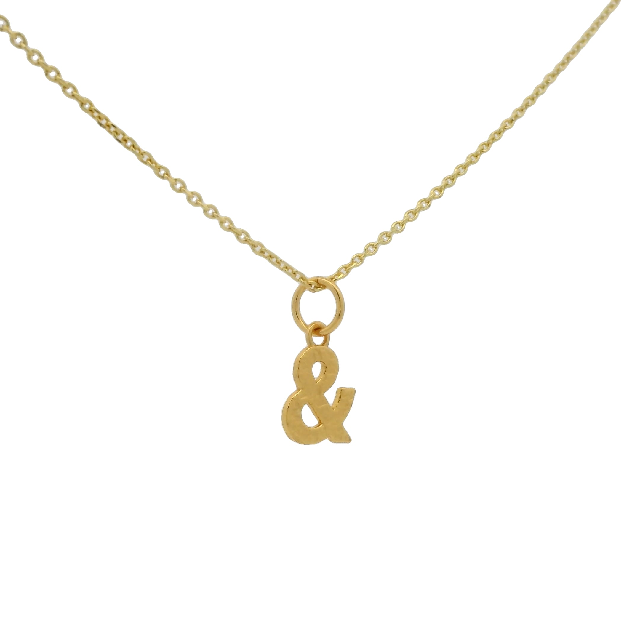 Collier doré lettre & martelée 42 cm