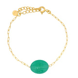 Golden scarab stone bracelet