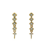 Boucles dorées barre zircons
