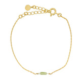 Bracelet doré pierre rectangle en peridot et prehnite