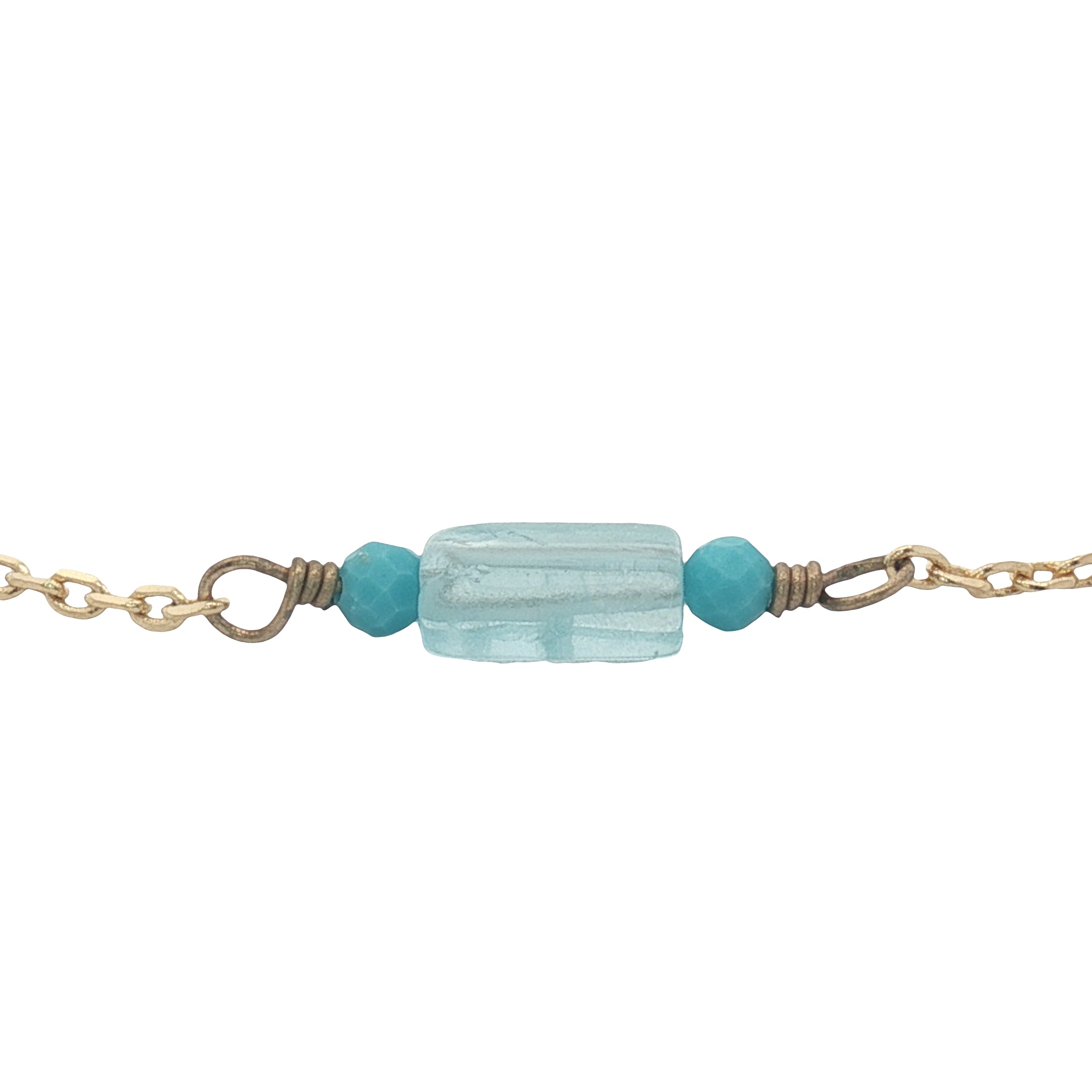 Bracelet doré apatite et turquoise