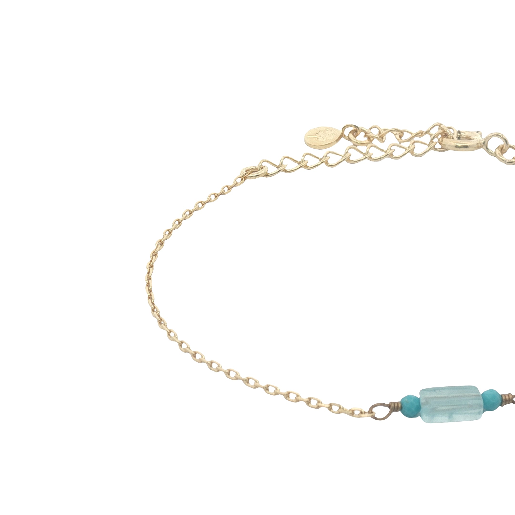 Bracelet doré apatite et turquoise