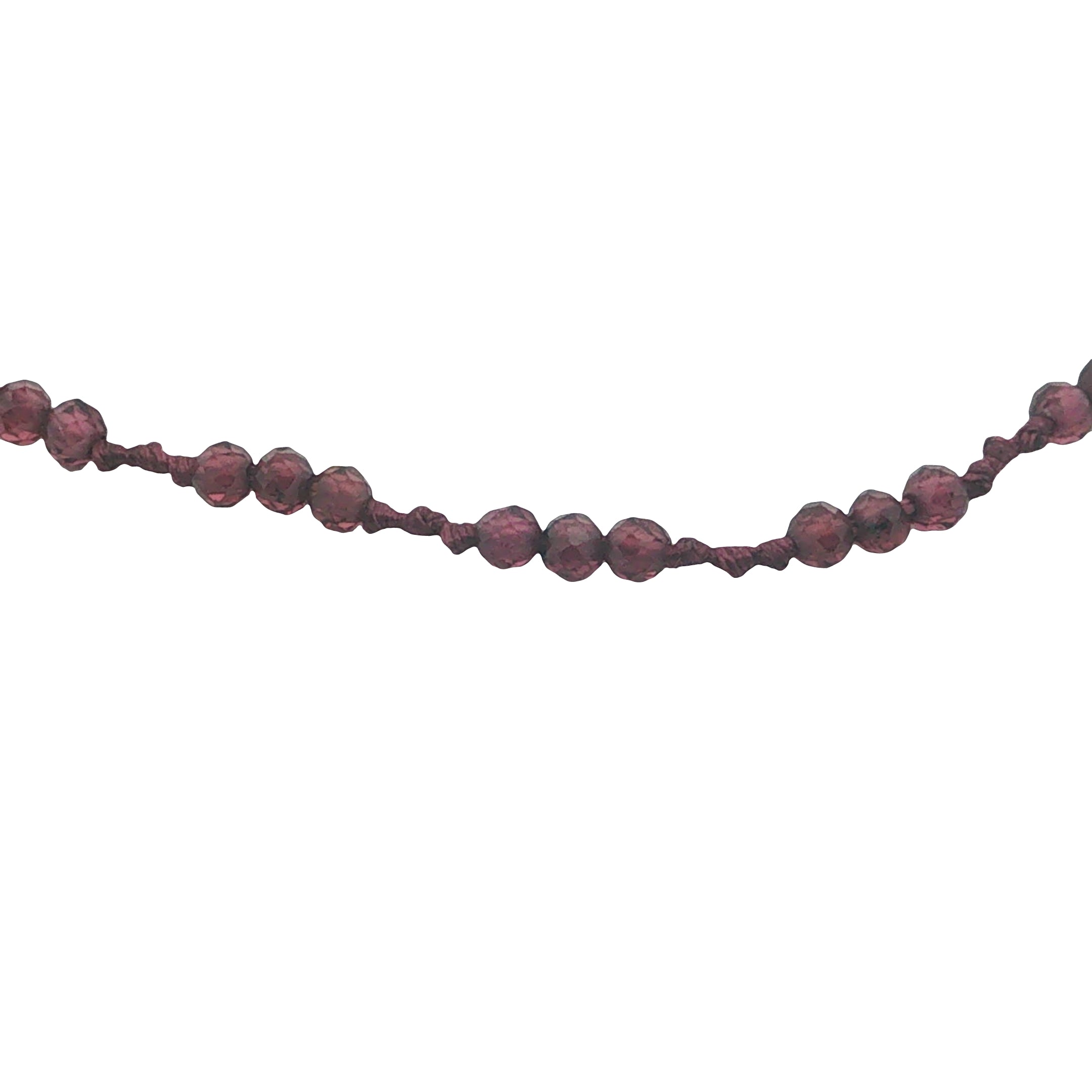 Bracelet doré grenat et noeuds bordeaux