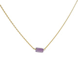 Golden rectangle stone necklace