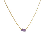 Golden rectangle stone necklace