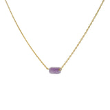 Golden rectangle stone necklace