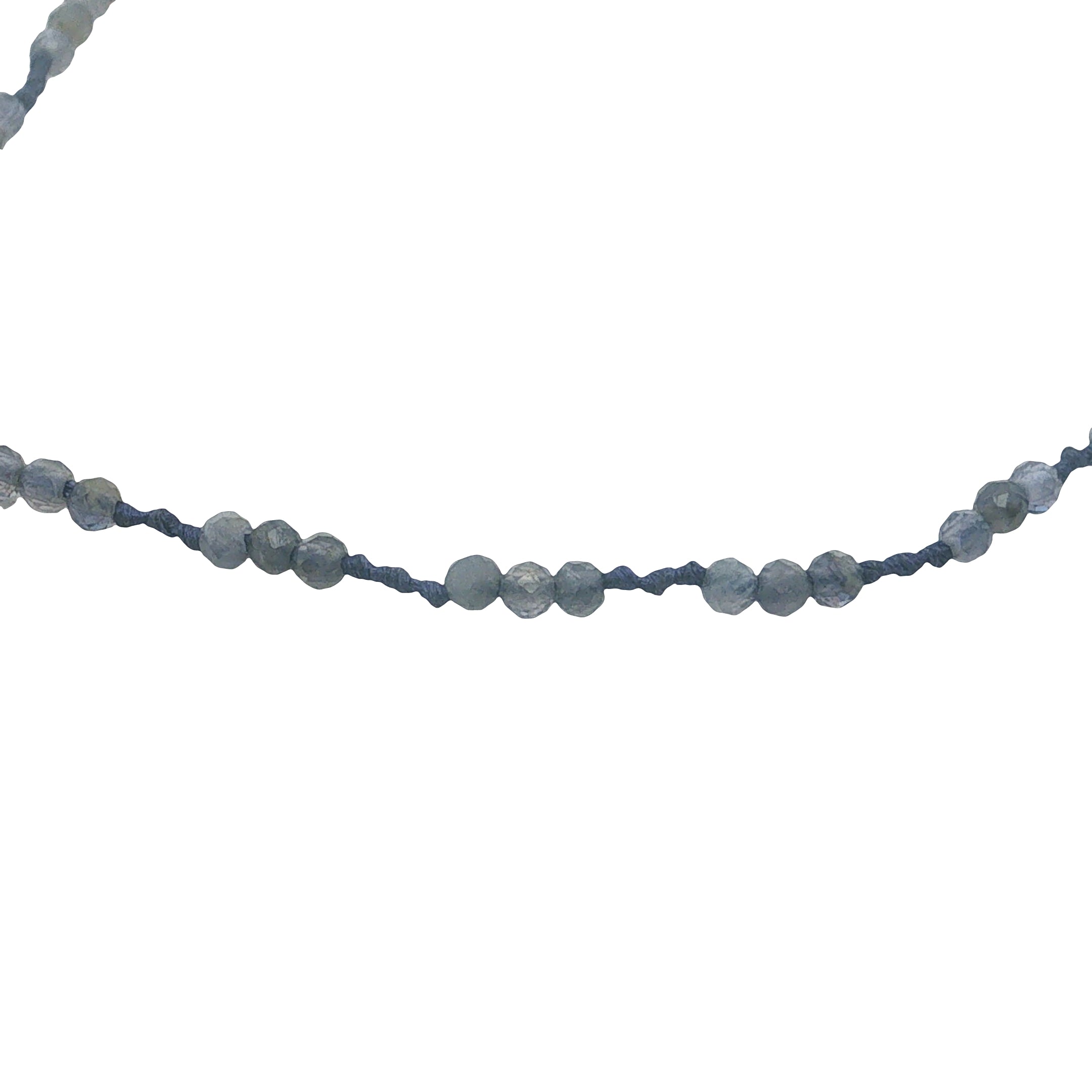 Bracelet doré iolite et noeuds violets