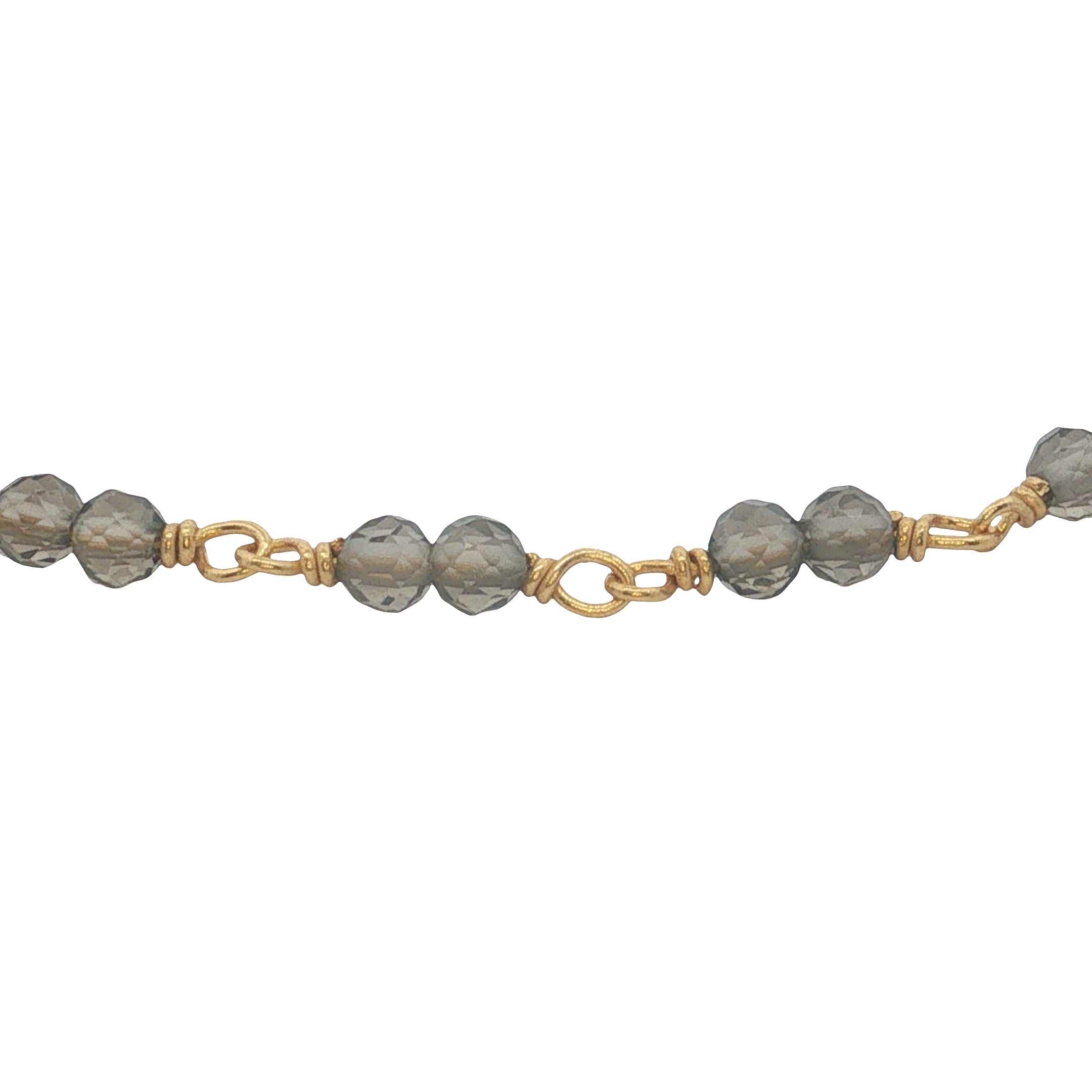 Bracelet doré avec duo de quartz fumé