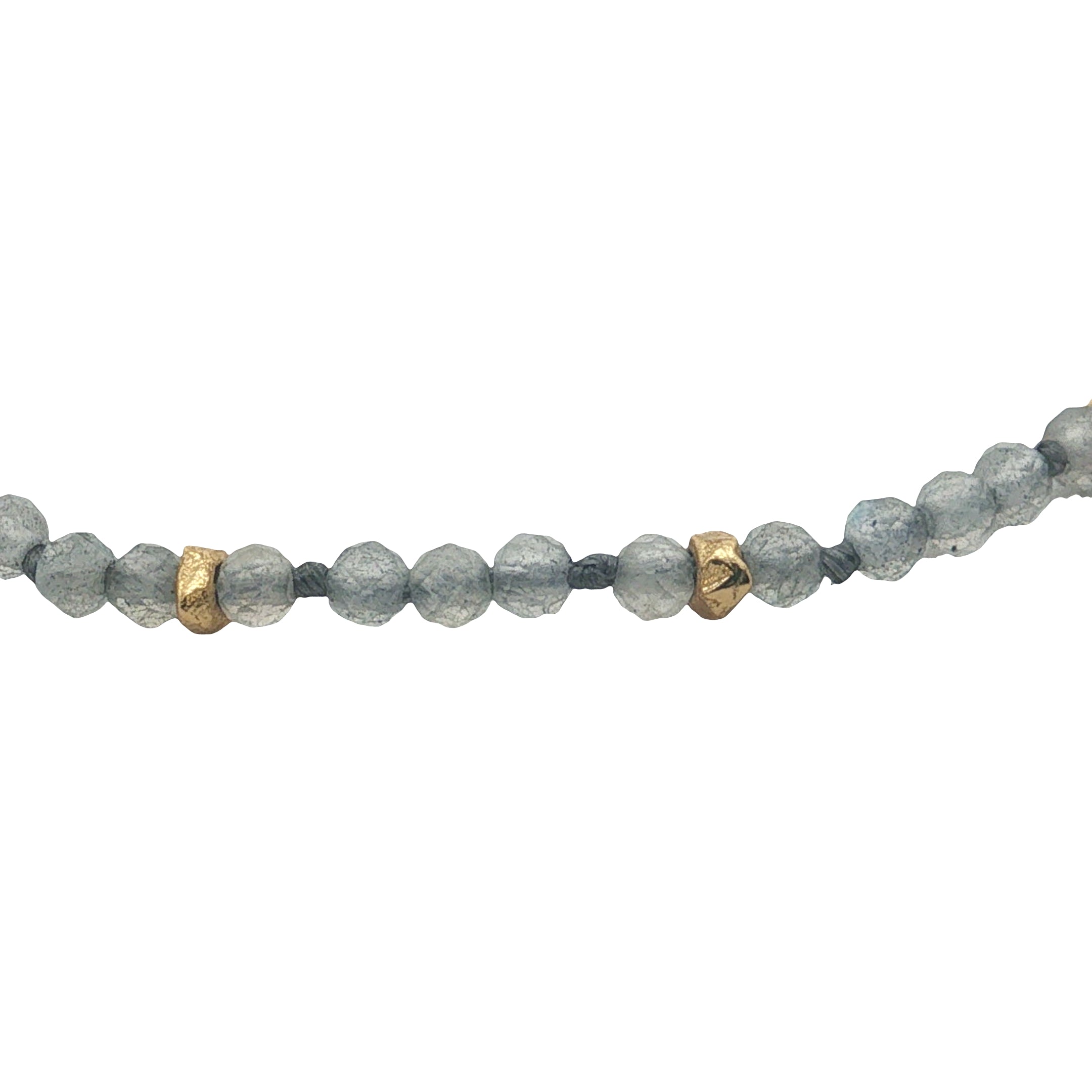 Bracelet doré labradorite et petites perles dorées