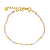 Gold stone and tube bracelet