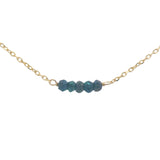 Collier doré 5 petites pyrite verte 40 cm
