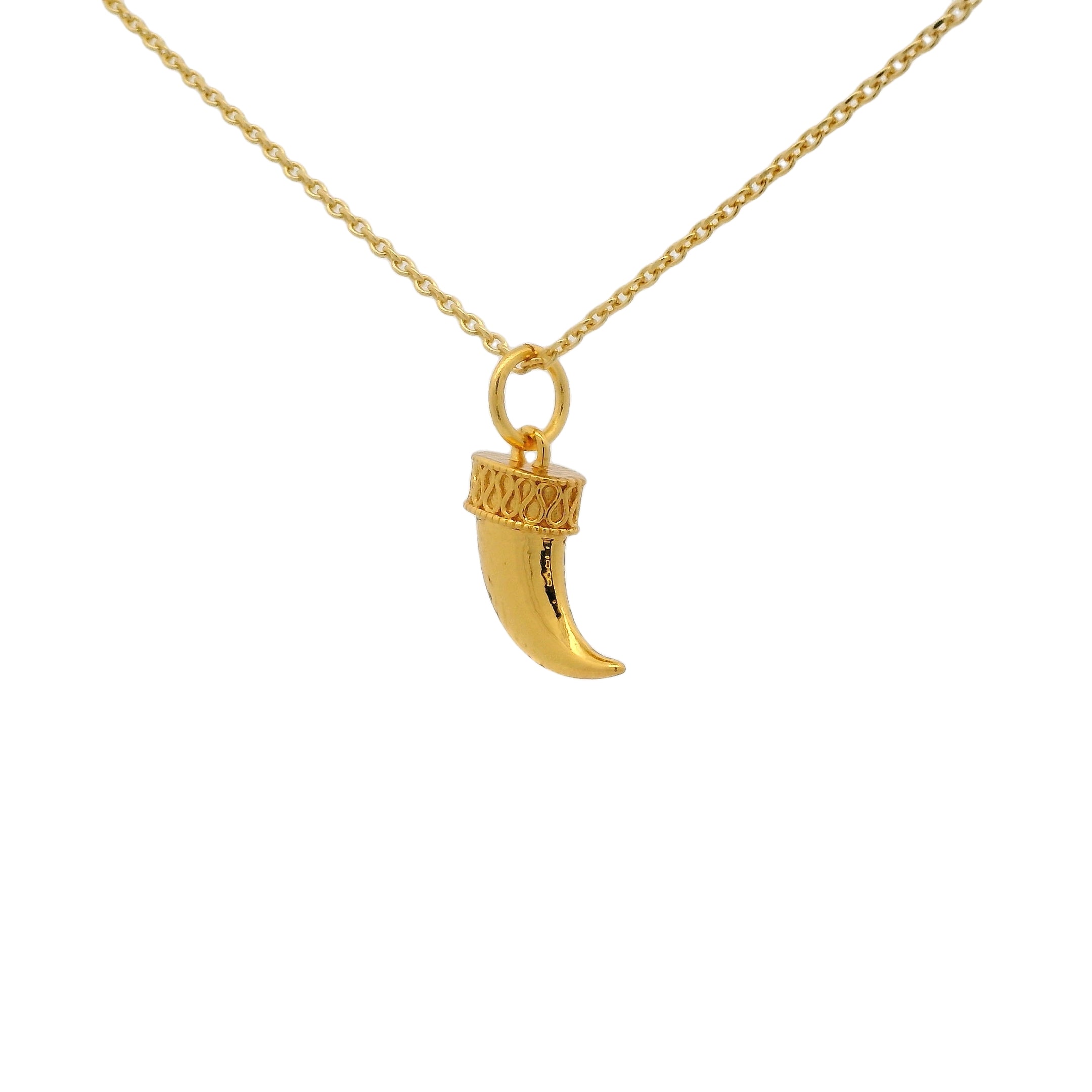 Collier doré petite corne 42 cm