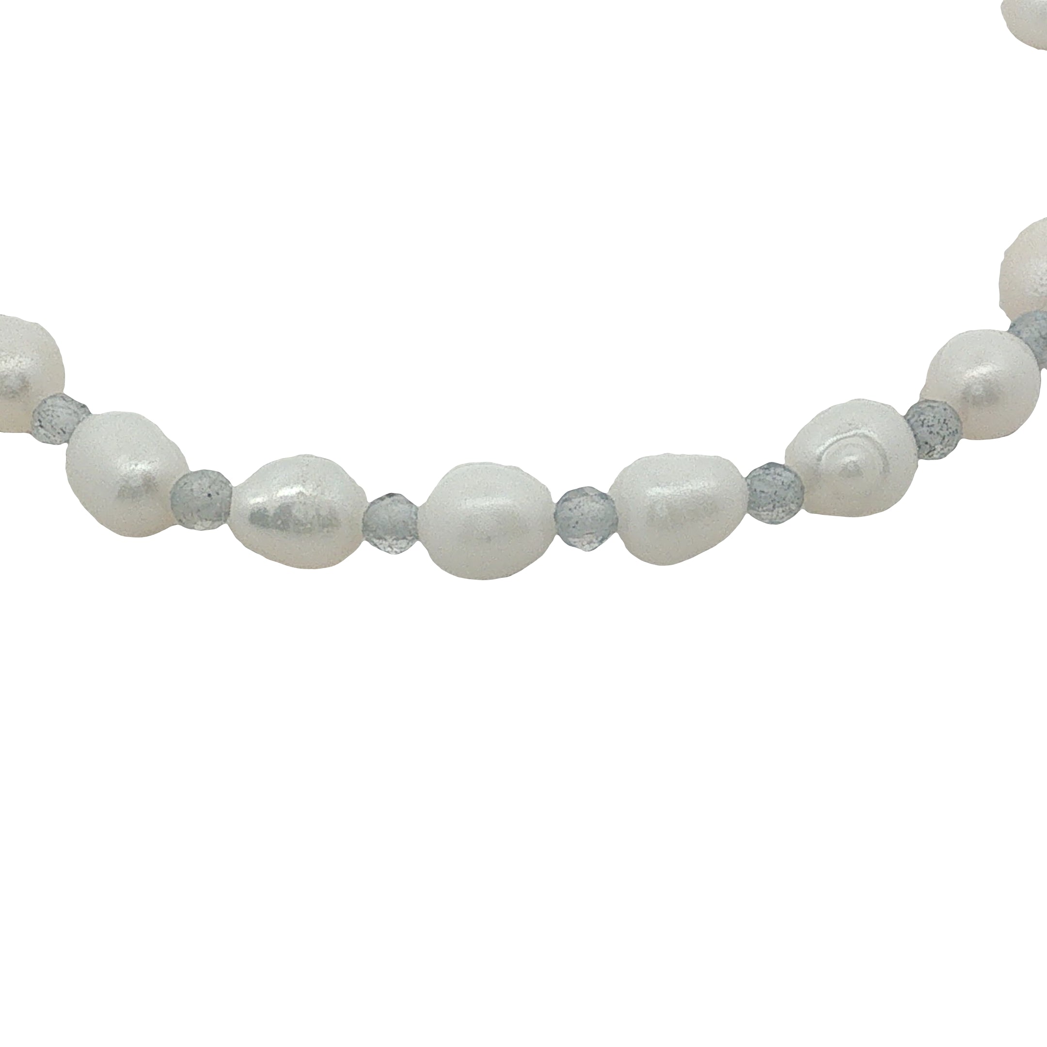 Bracelet doré perles de culture et labradorite