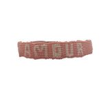 Bracelet brésilien doré fil tissé corail et crème "amour"