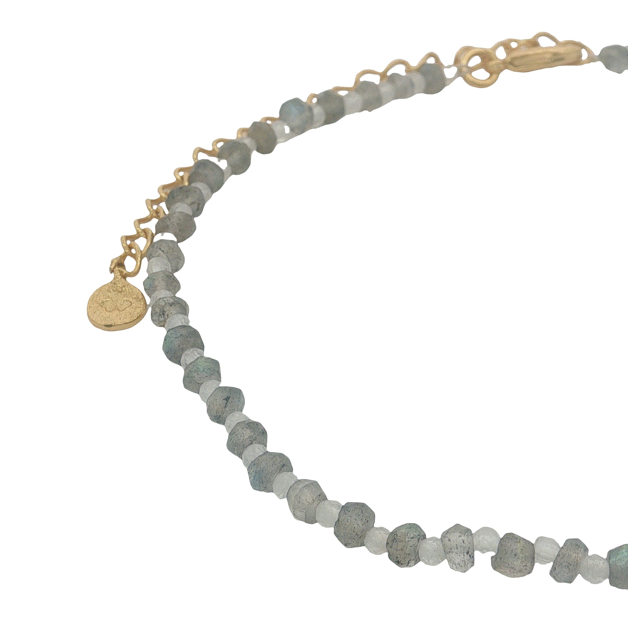 Chaine de cheville dorée pierre de lune et labradorite