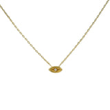 Gold eye and zircon necklace