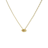 Gold eye and zircon necklace