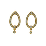 Boucles d'oreilles dorées goutte avec zircons blancs