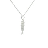 Collier en argent 925 petit poisson articulé et zircons blancs 42 cm
