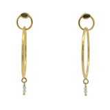 Gold hoop earrings and labradorite
