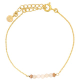 Bracelet doré petites pierres d'opale rose