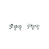 Boucles d'oreilles ear cuffs argent 925 trilogie de zircons